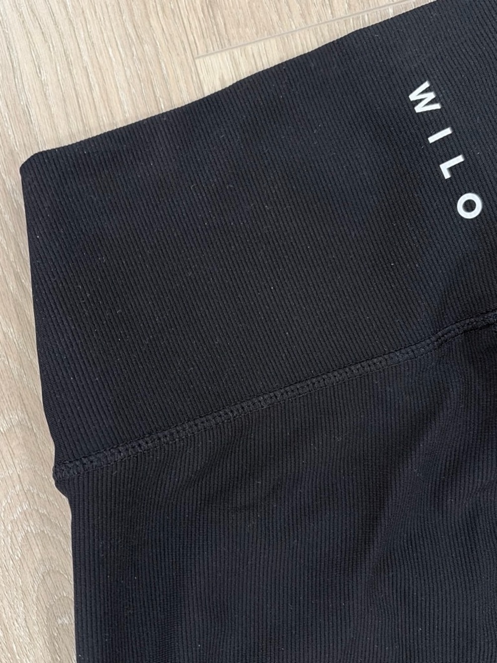 Willow Black Ribbed High-Waist Leggings for Women